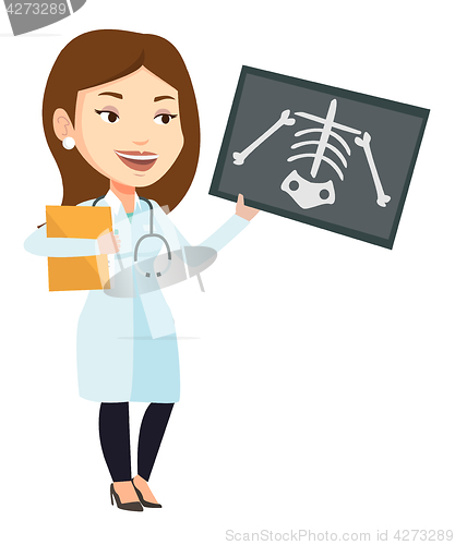 Image of Doctor examining radiograph vector illustration.