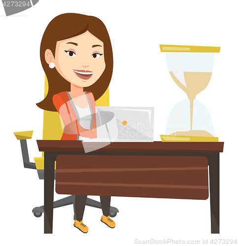 Image of Business woman working in office.