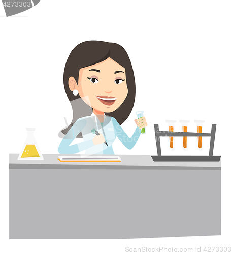 Image of Laboratory assistant working vector illustration.