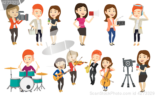 Image of Vector set of media people characters.