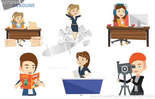 Image of Vector set of media people characters.