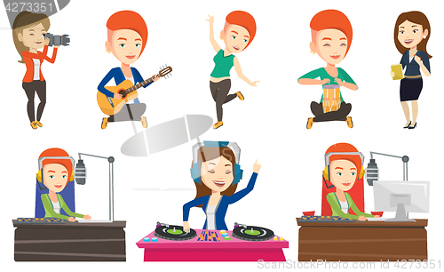 Image of Vector set of media people characters.