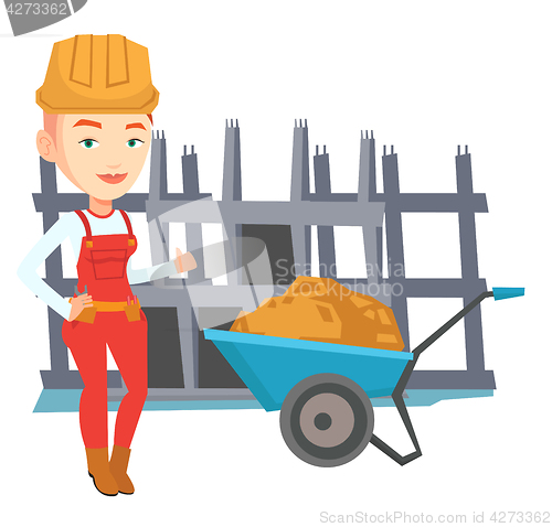 Image of Builder giving thumb up vector illustration.