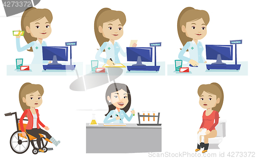 Image of Vector set of doctor characters and patients.