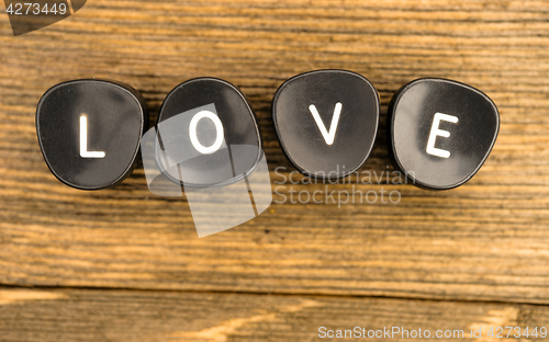 Image of Vintage Typewriter Keys Letters Spell Love