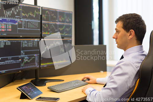 Image of Stock broker trading online.