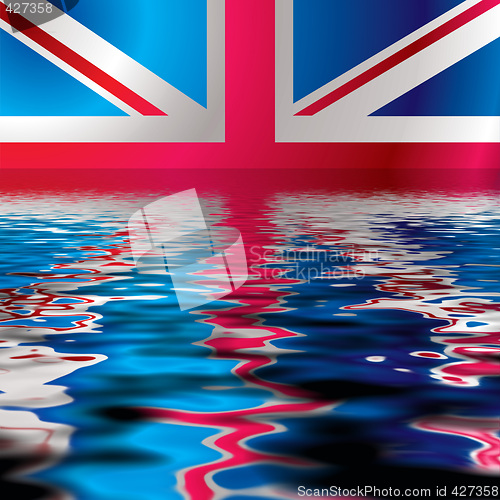 Image of British flag reflect