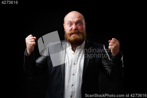 Image of Angry, screaming man with fists