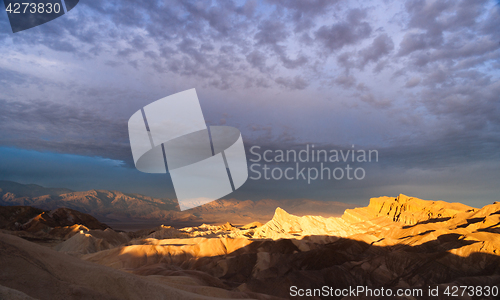 Image of Rugged Badlands Amargosa Mountain Range Death Valley Zabriske Po