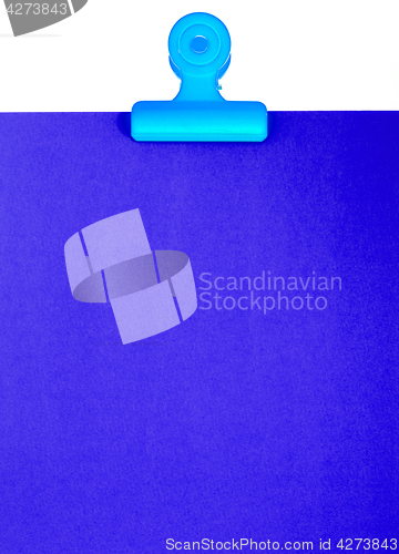 Image of Blank Blue Clipboard For A Message Or Notice