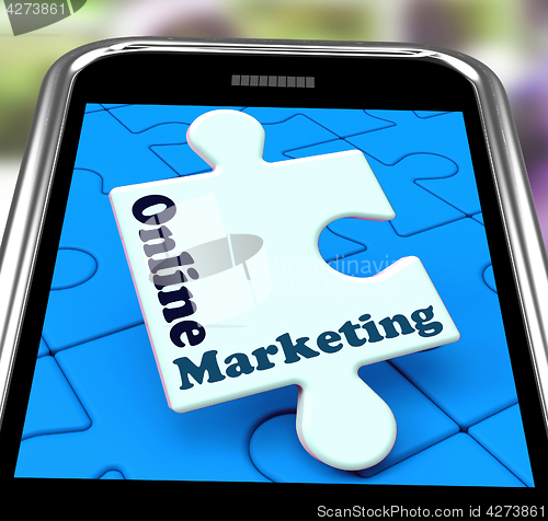 Image of Online Marketing On Smartphone Shows Emarketing