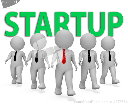 Image of Startup Businessmen Indicates Self Employed And Entrepreneur 3d 