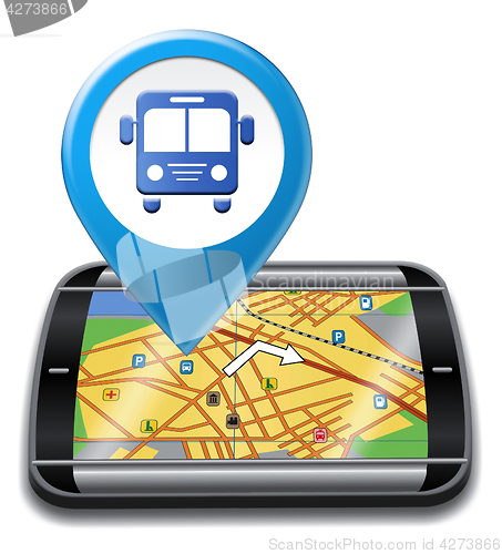 Image of Bus Gps Means Public Transport And Buses