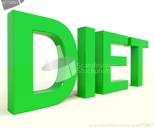 Image of Dieting Word Showing Diet Information And Recommendations