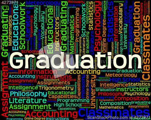 Image of Graduation Word Shows Graduate Qualification And Qualified