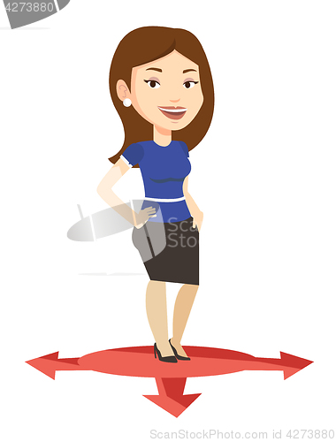 Image of Woman choosing career way vector illustration.