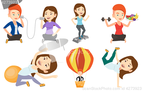 Image of Vector set of sport characters.