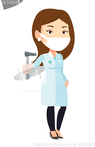 Image of Ear nose throat doctor vector illustration.