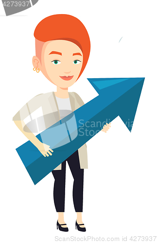 Image of Businesswoman aiming at business growth.