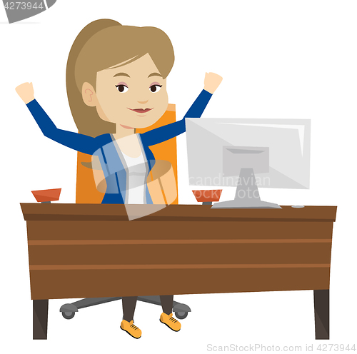Image of Successful business woman vector illustration.