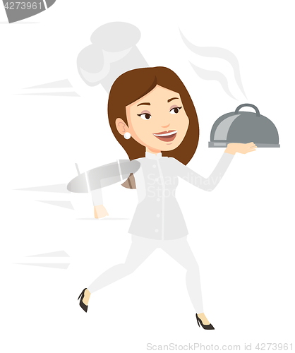 Image of Running chef cook vector illustration.