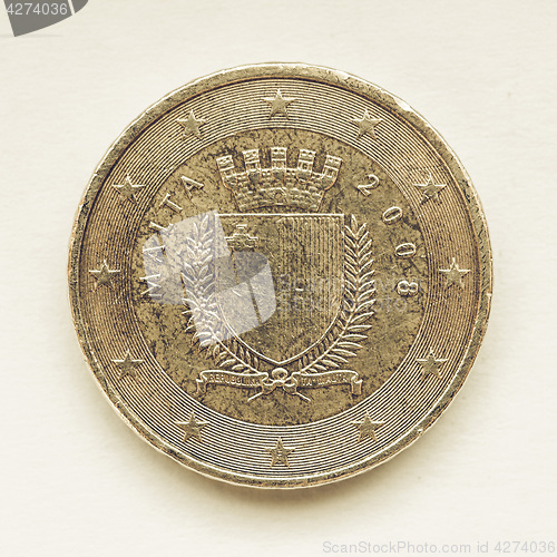 Image of Vintage Maltese Euro coin