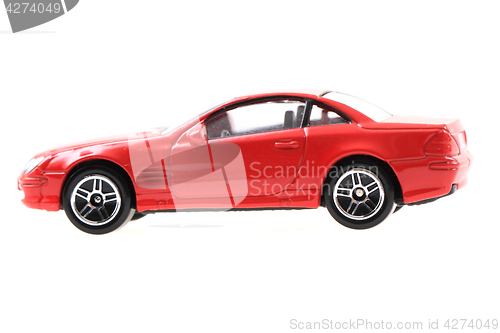 Image of red metal toy car 