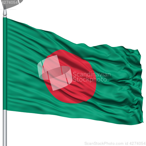 Image of Bangladesh Flag on Flagpole