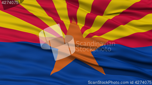 Image of Closeup Arizona Flag, USA state