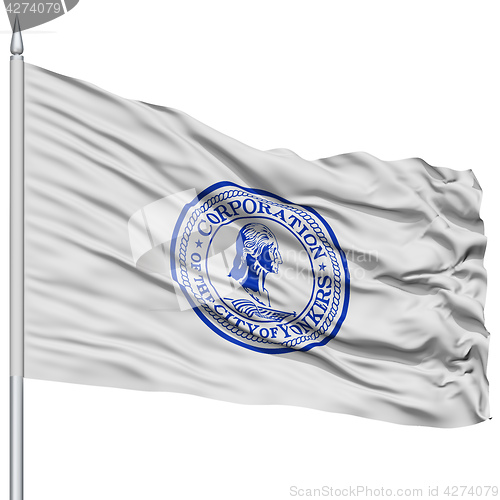 Image of Yonkers City Flag on Flagpole, USA