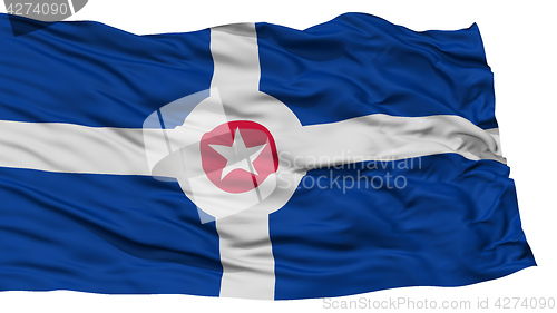 Image of Isolated Indianapolis Flag, Waving on White Background