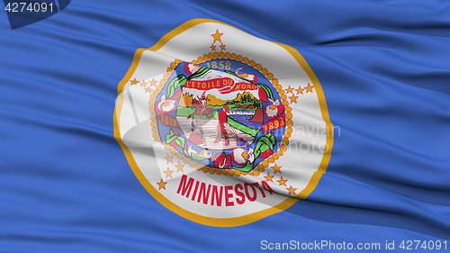 Image of Closeup Minnesota Flag, USA state