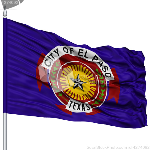 Image of El Paso City Flag on Flagpole, USA