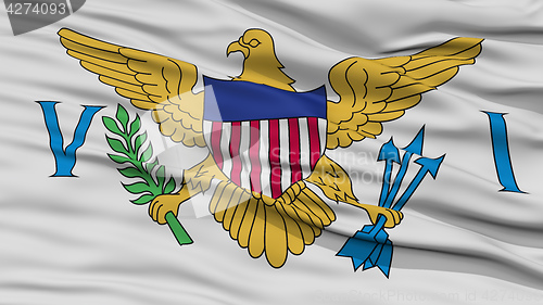 Image of Closeup United States Virgin Islands Flag, USA state