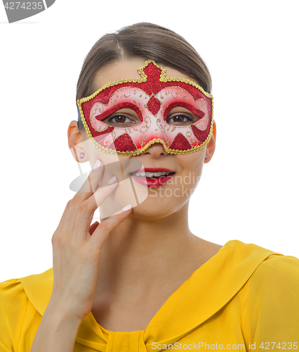 Image of Portrait of a Young Woman with a Mask