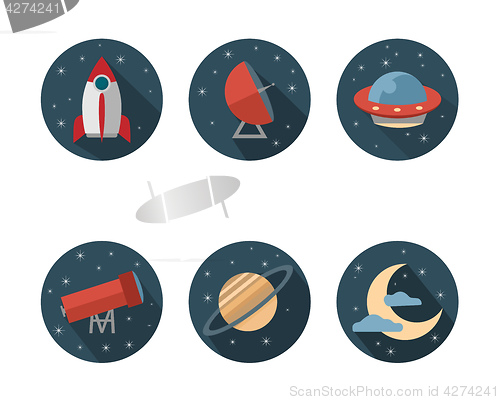 Image of Set of icons for space