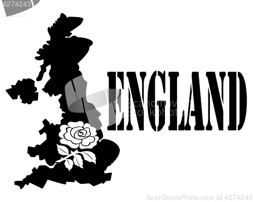 Image of Symbol of  England and map