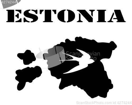 Image of Symbol of  Estonia and map