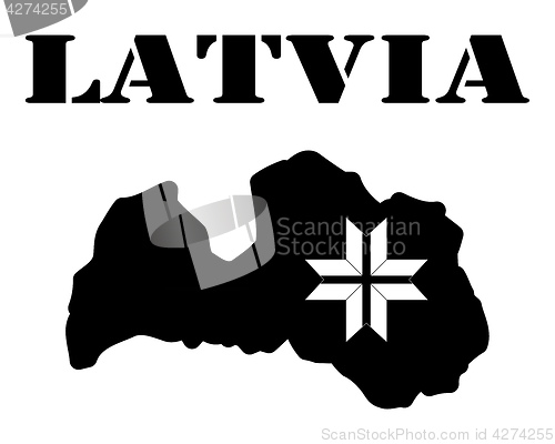 Image of Symbol of  Latvia and maps