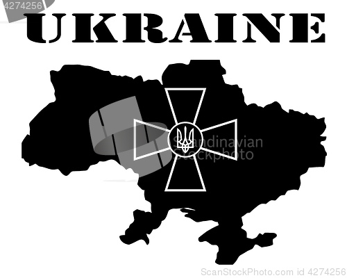 Image of Symbol of  Ukraine and maps