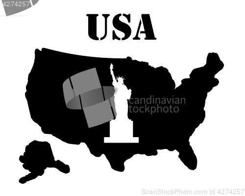 Image of Symbol of America and maps