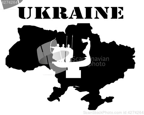 Image of Symbol of  Ukraine and maps