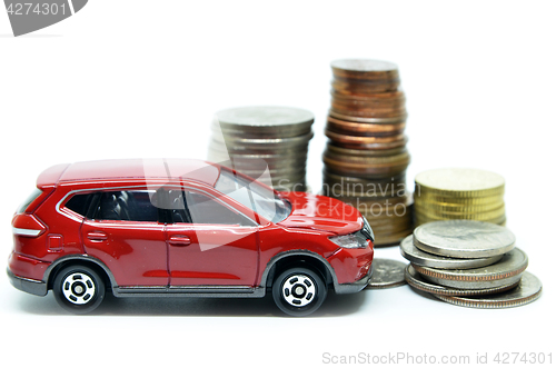 Image of Saving money for a car concept