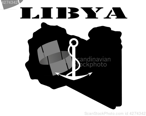 Image of Symbol of  Libya and map