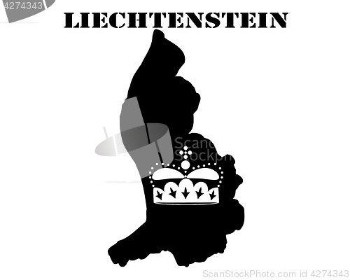 Image of Symbol of  Liechtenstein and map