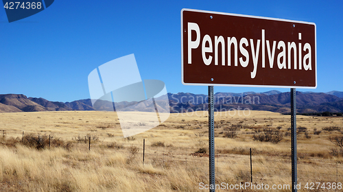 Image of Pennsylvania brown road sign