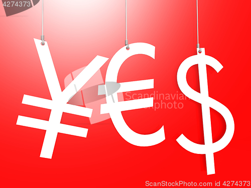 Image of Euro dollar yen sign