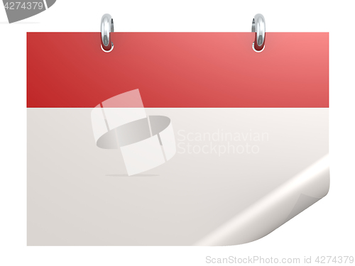 Image of Blank red calendar isolatedon white