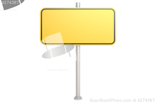 Image of Yellow road sign with isolated 