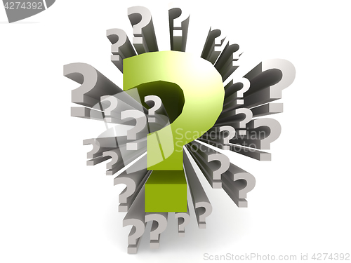Image of Green question mark on white background